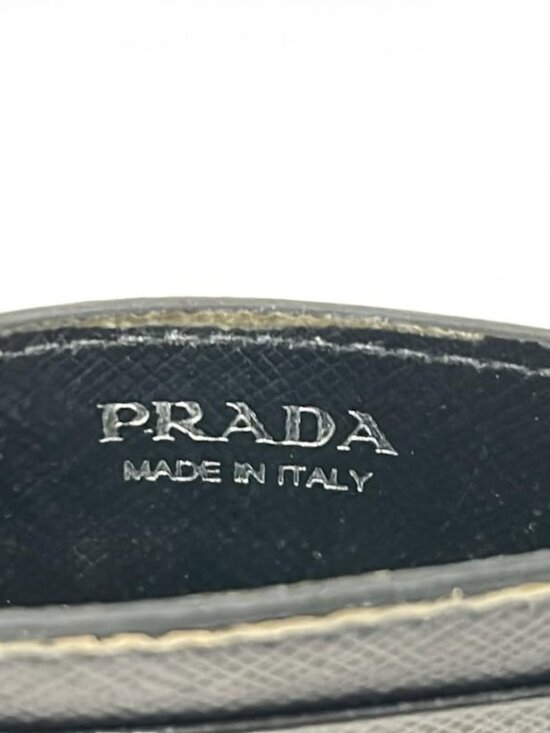 Prada Card Case Black Blue Multi Floral Pattern Leather - Picture 4 of 5